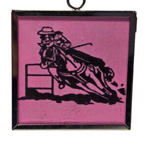 Barrel Racing Pink Equestrian Necklace Pendant Charm 2 Inch Ornament